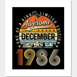 Awesome Since December 1986 Vintage 37th Birthday Posters and Art